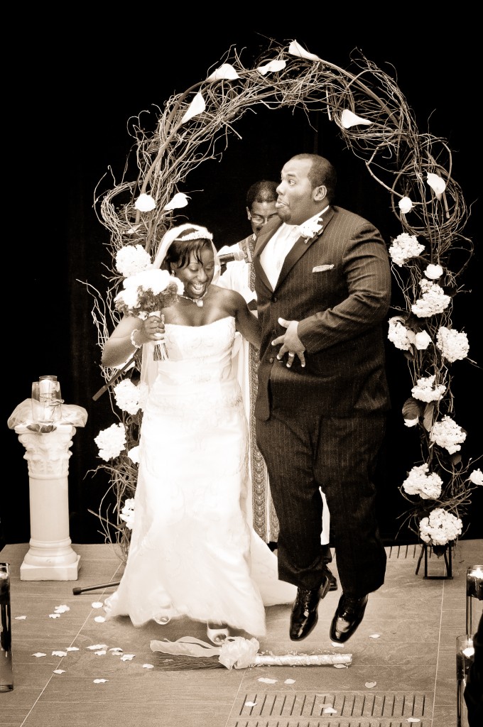 Bride and Groom Jumping The Broom Photography at the Ritz Carlton, Charlotte North Carolina