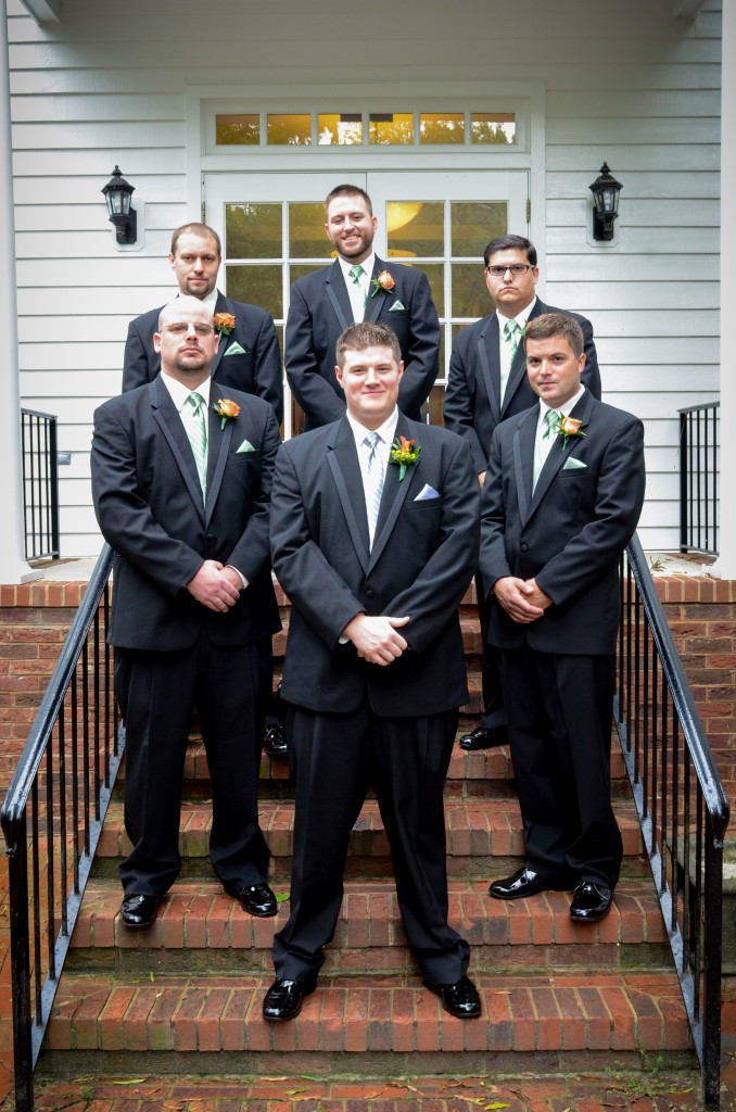 Groomsmen on the stairs with Groom, Wedding Photography