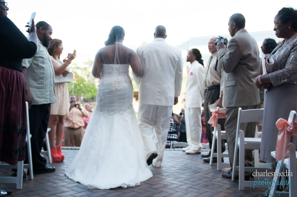 Bride being led to the altar by her father 
