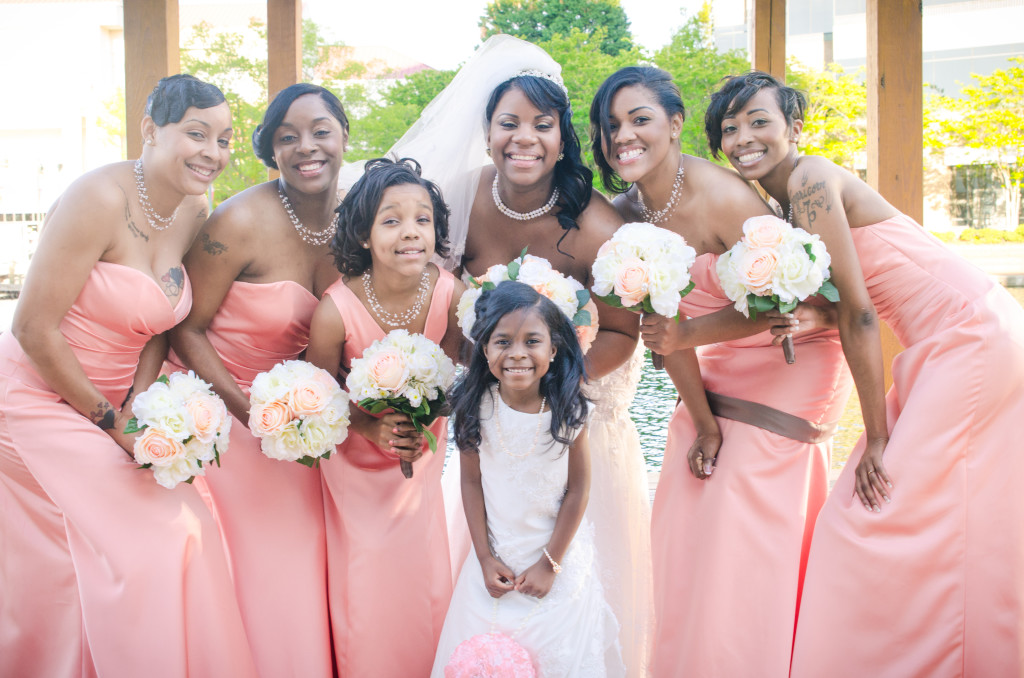 Bride, Bridesmaid and Flowergirl after ceremony