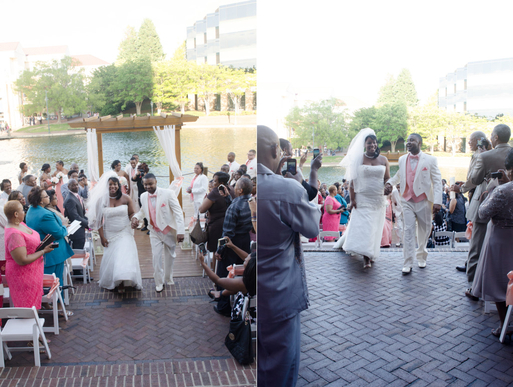 Bride and Groom newly announced as man and wife