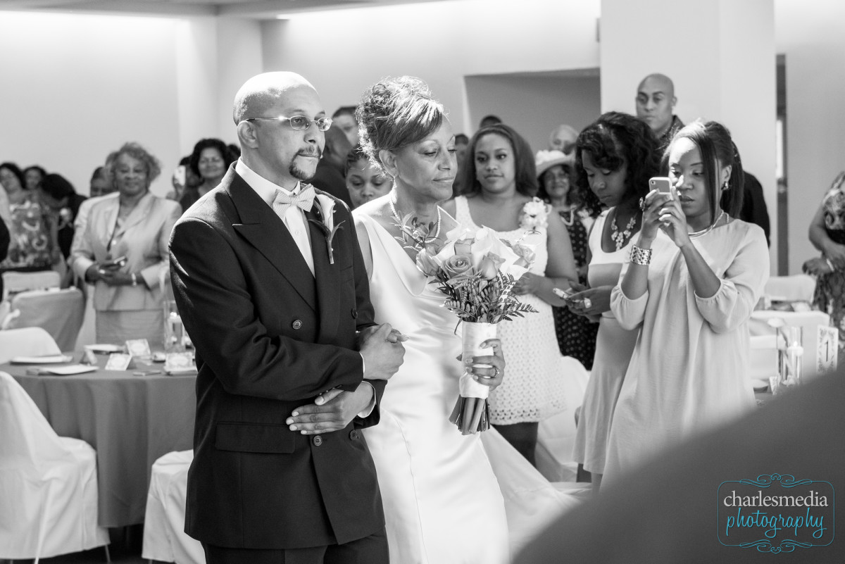 Spindale NC African American Wedding Photography Marsha & Wayne's Wedding Bride in aisle