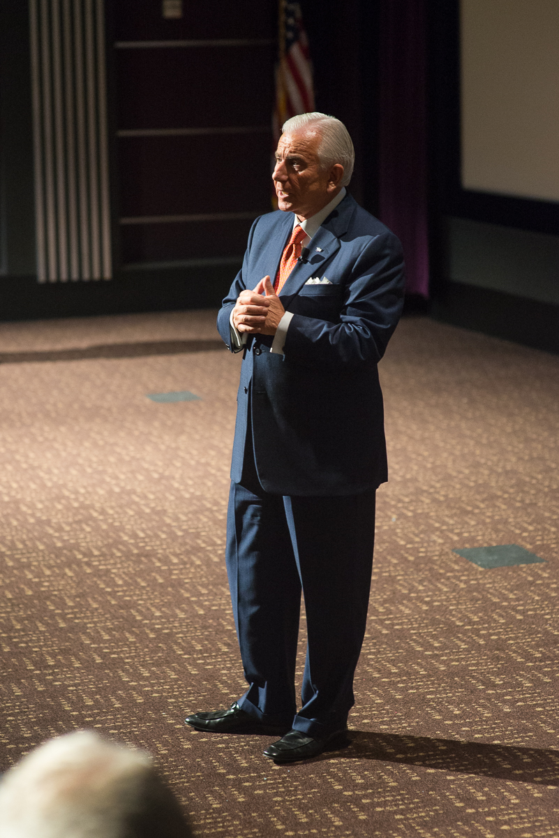 High Point University president Nido Qubein at the Piedmont Triad Partnership and Triad Business Journal "State of The Region" address