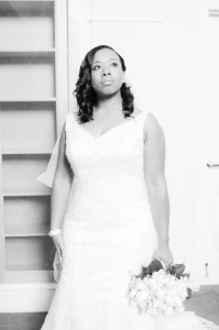 Black and White, African American Bridal Portrait Photography North Carolina