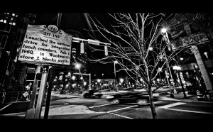 Greensboro Night Photography Black