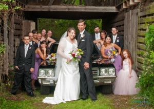 North Carolina Wedding Ceremony Photography, Bridal Party Barn Portrait